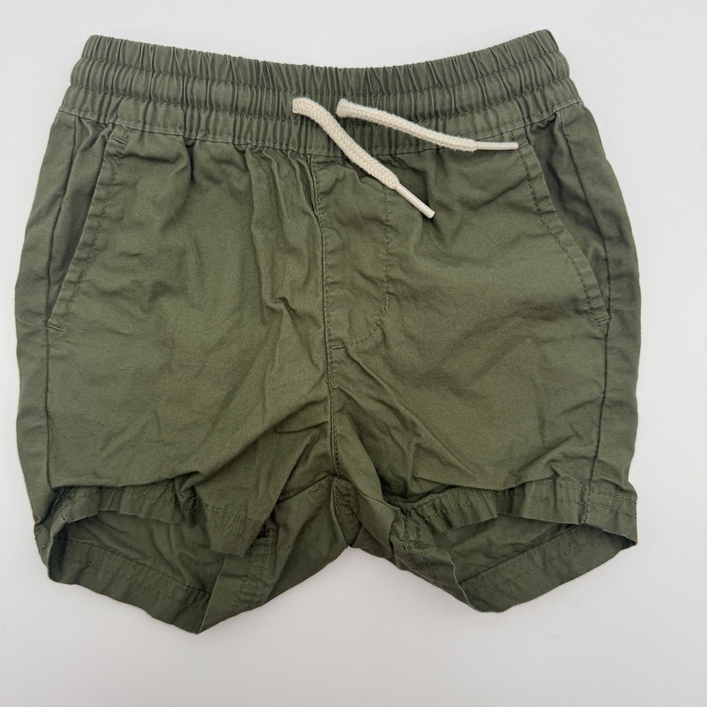 Old Navy Baby Boys Olive Green Pull On Shorts 12-18M Drawstring Cotton